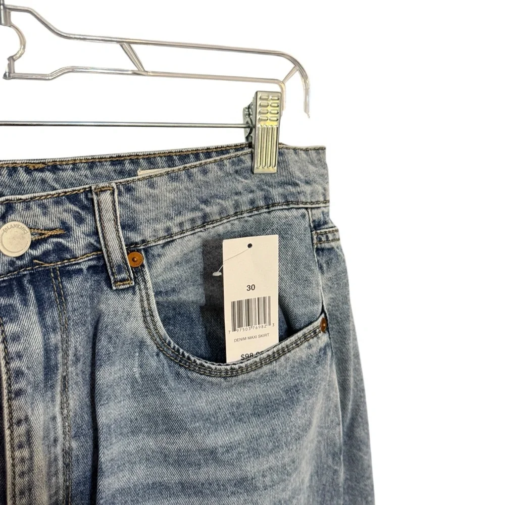 NWT Blank NYC Denim Slit Light Wash Maxi Skirt Womens 30 - Picture 2 of 6